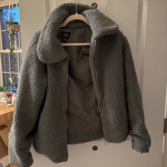 BDG Teddy Green Fleece Jacket - Picture 5 of 7